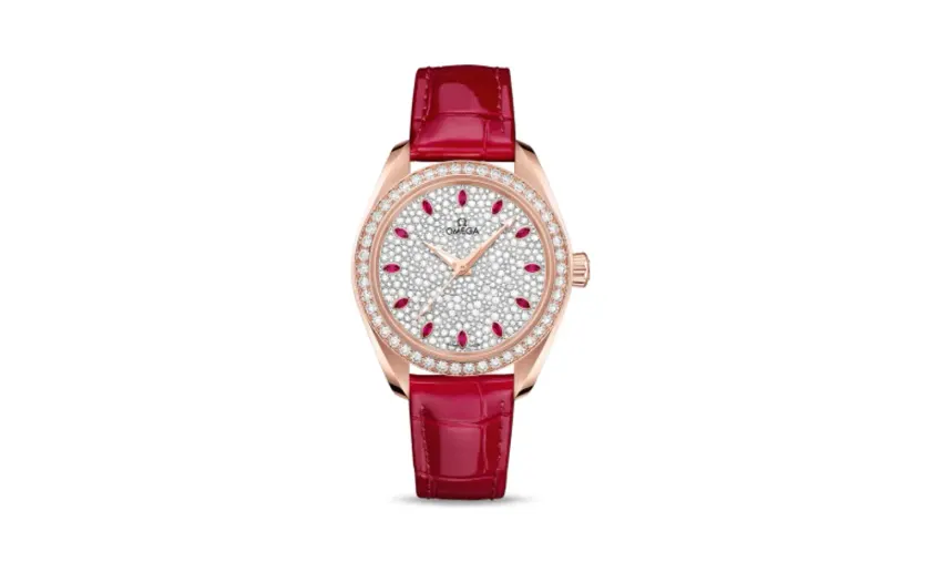Omega Seamaster Aqua Terra 150M Master Chronometer 34 Sedna Gold / Diamond / Snow Ruby / Alligator