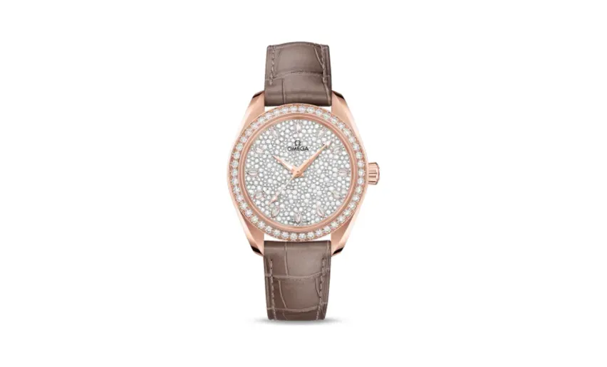 Omega Seamaster Aqua Terra 150M Master Chronometer 34 Sedna Gold / Diamond / Snow Diamond / Alligator
