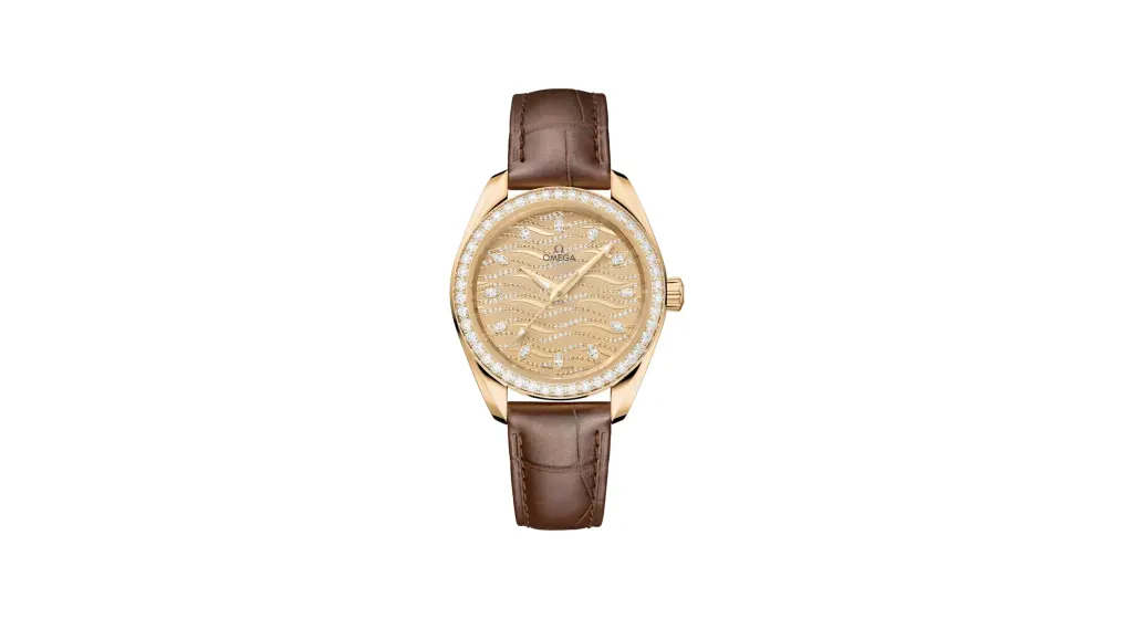 Omega Seamaster Aqua Terra 150M 34 mm, Moonshine™ gold on alligator