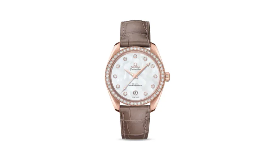 Omega Seamaster Aqua Terra 150M Master Chronometer 38 Sedna Gold / Diamond / MOP / Alligator