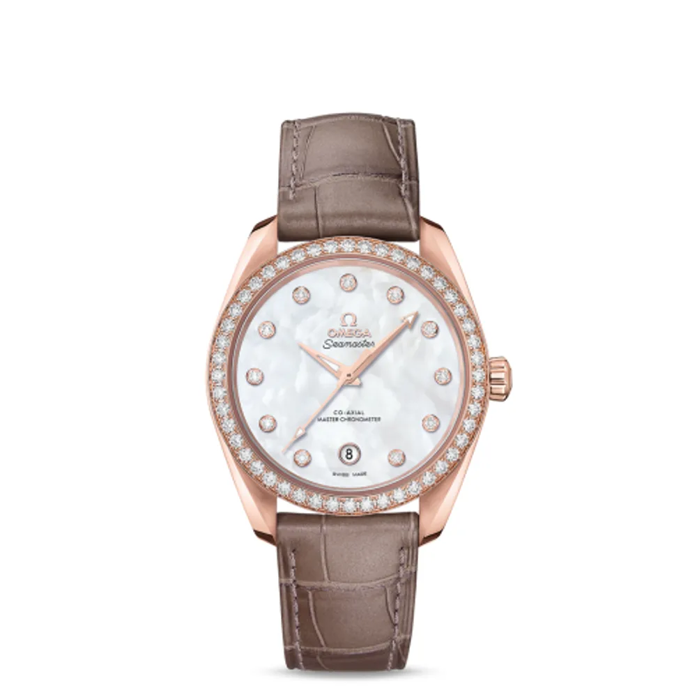 Omega Seamaster Aqua Terra 150M Master Chronometer 38 Sedna Gold / Diamond / MOP / Alligator
