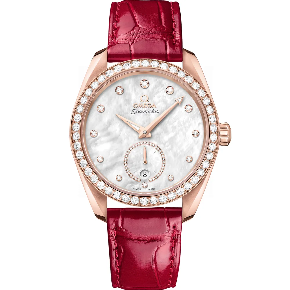 Omega Seamaster Aqua Terra 150M 38 mm, Sedna™ gold on leather strap