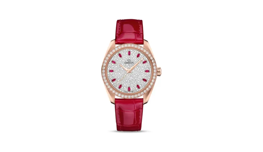 Omega Seamaster Aqua Terra 150M Master Chronometer 38 Sedna Gold / Diamond / Snow Ruby / Alligator