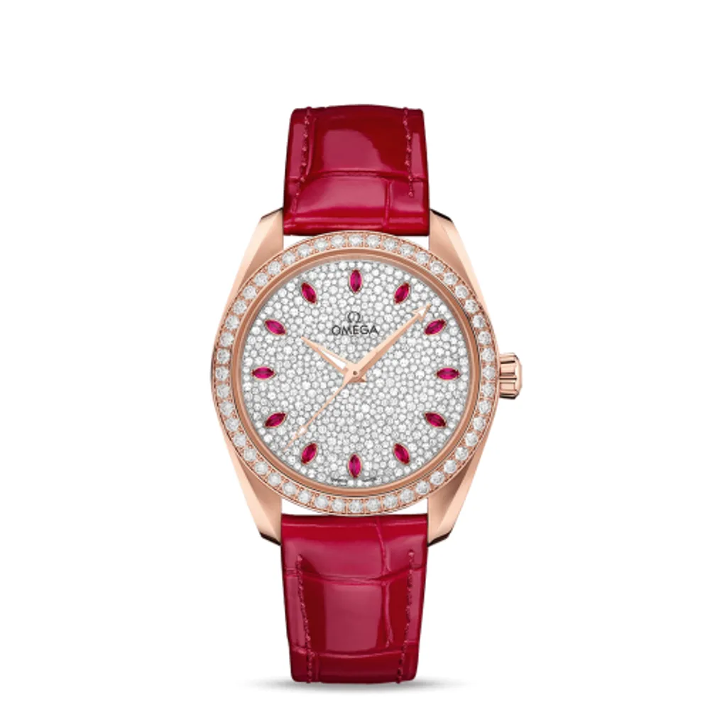 Omega Seamaster Aqua Terra 150M Master Chronometer 38 Sedna Gold / Diamond / Snow Ruby / Alligator