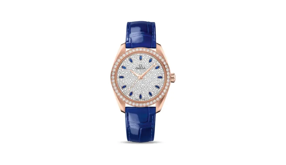 Omega Seamaster Aqua Terra 150M Master Chronometer 38 Sedna Gold / Diamond / Snow Sapphire / Alligator