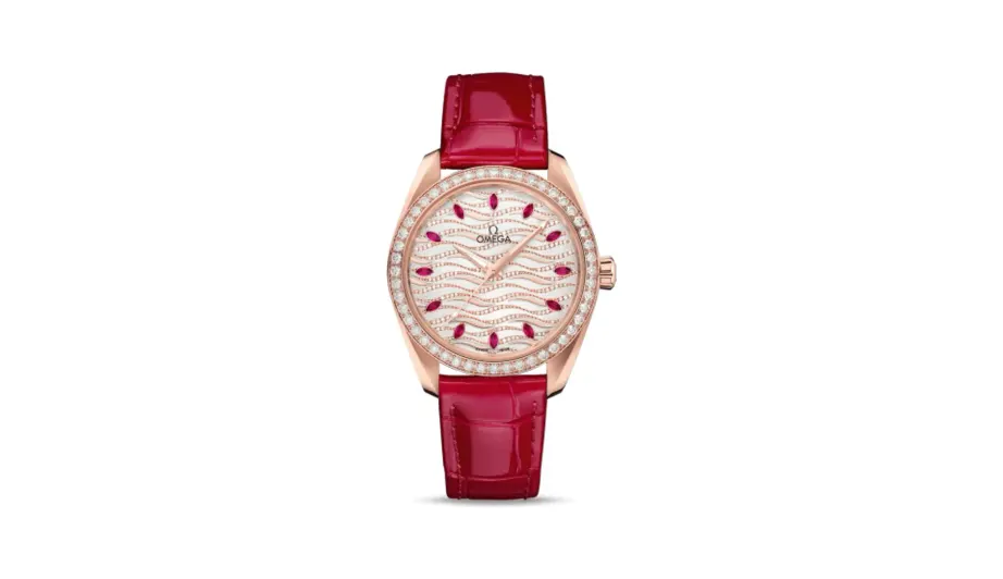 Omega Seamaster Aqua Terra 150M Master Chronometer 38 Sedna Gold / Diamond / Wave Ruby / Alligator