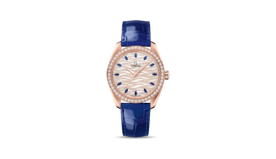 Omega Seamaster Aqua Terra 150M Master Chronometer 38 Sedna Gold / Diamond / Wave Sapphire / Alligator