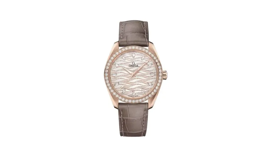 Omega Seamaster Aqua Terra 150M Master Chronometer 38 Sedna Gold / Diamond / Wave Diamond / Alligator