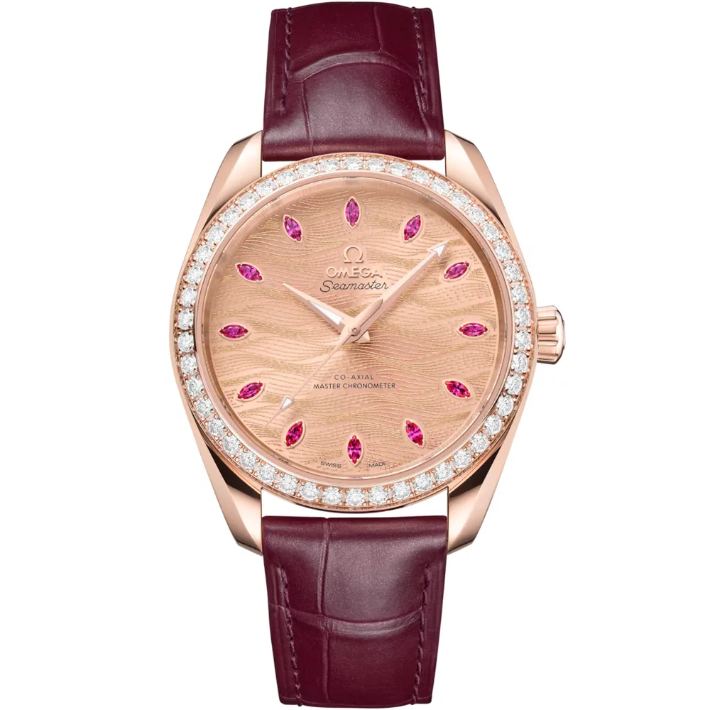 Omega Seamaster Aqua Terra 150M 38 mm, Sedna™ gold on leather strap