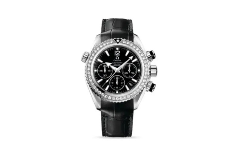 Omega Seamaster Planet Ocean 600M Co-Axial 37.5 Chronograph Stainless Steel / Diamond / Black / Alligator