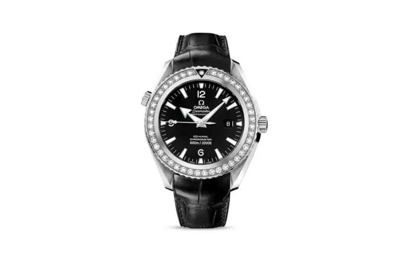 Omega Seamaster Planet Ocean 600M Co-Axial 45.5 Stainless Steel / Diamond / Black / Alligator