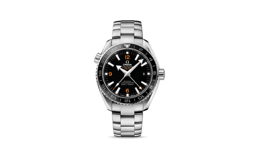 Omega Seamaster Planet Ocean 600M Co-Axial 43.5 GMT Stainless Steel / Orange Numerals / Bracelet