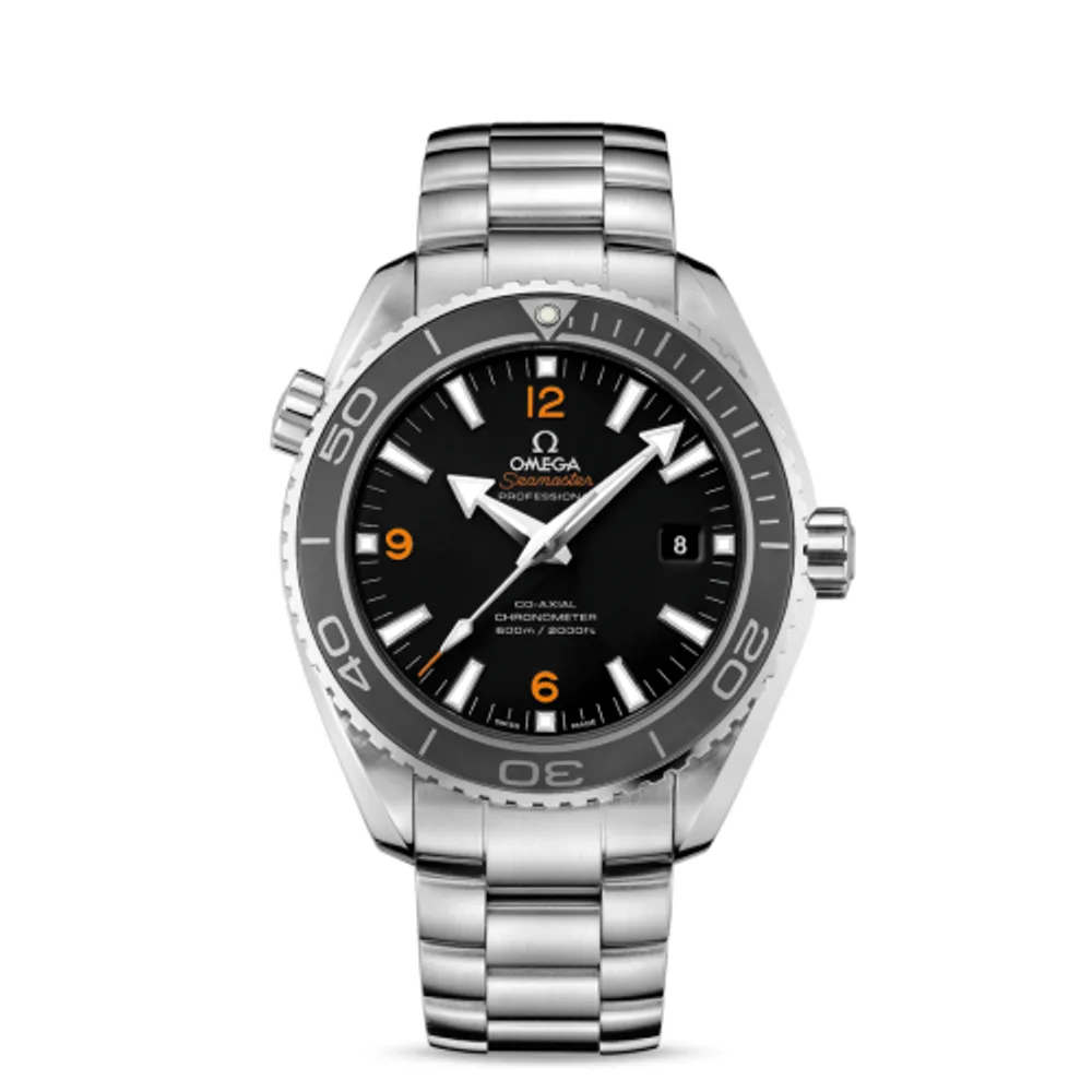 Omega Seamaster Planet Ocean 600M Co-Axial 45.5 Stainless Steel / Orange Numerals / Bracelet / Panama Canal