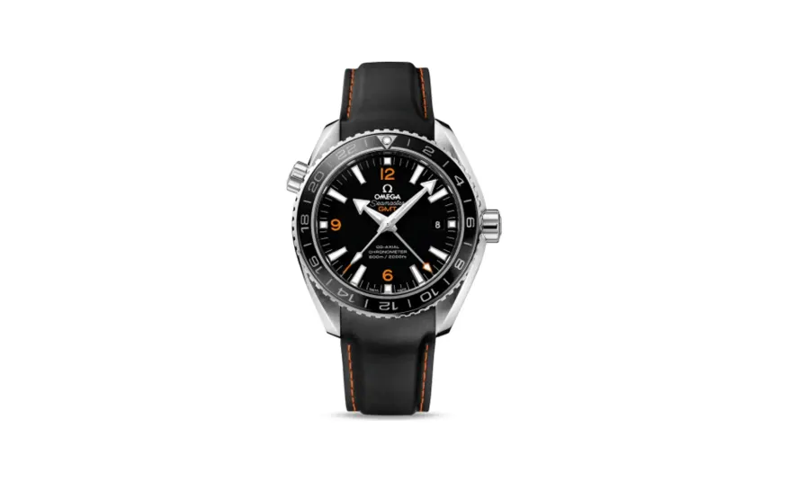 Omega Seamaster Planet Ocean 600M Co-Axial 43.5 GMT Stainless Steel / Orange Numerals / Rubber
