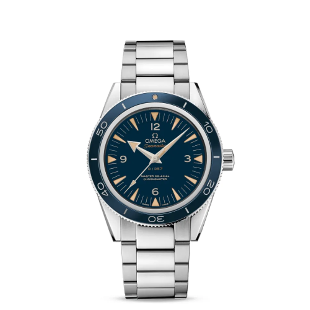 Omega Seamaster 300 Master Co-Axial Platinum / Blue / Bracelet