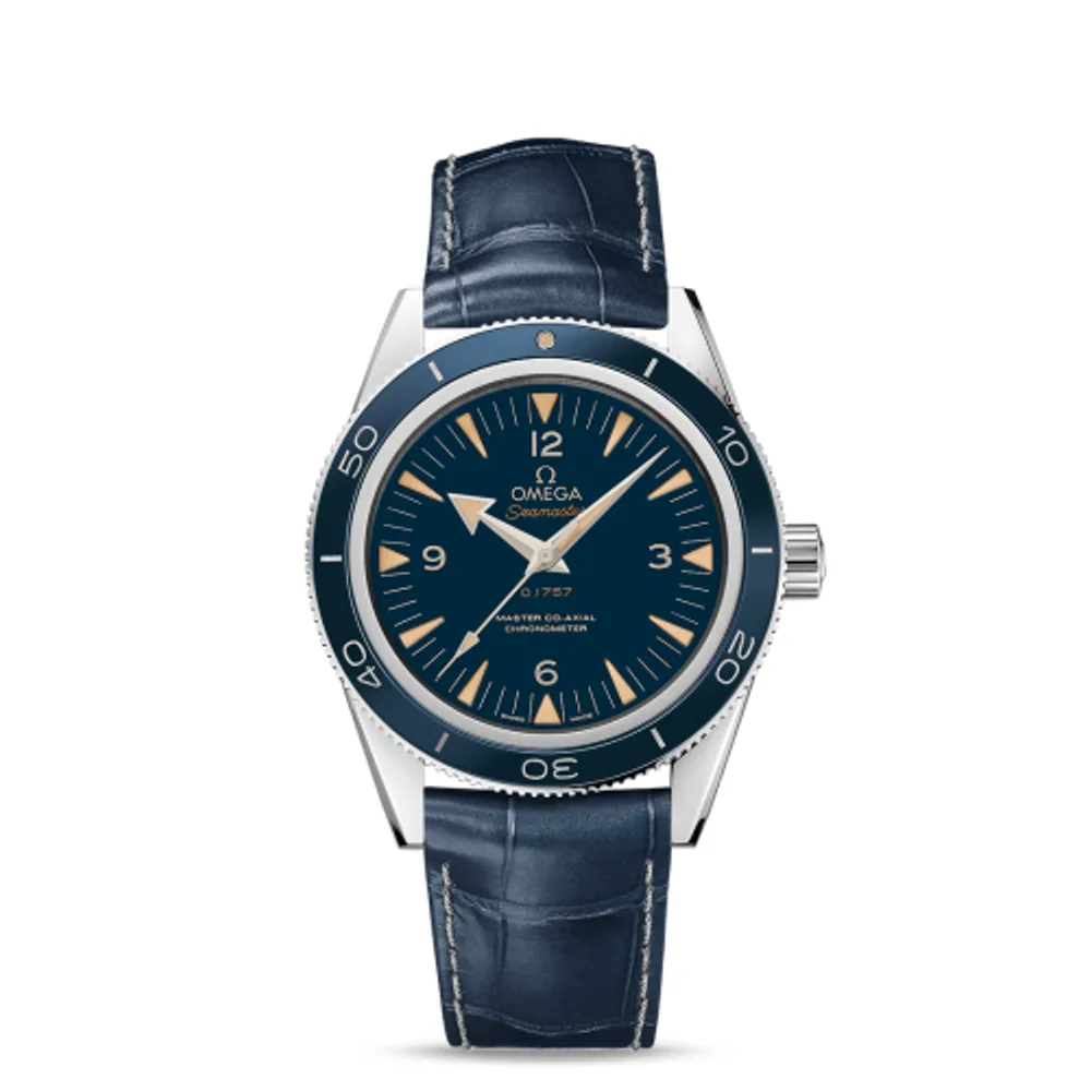 Omega Seamaster 300 Master Co-Axial Platinum / Blue / Strap