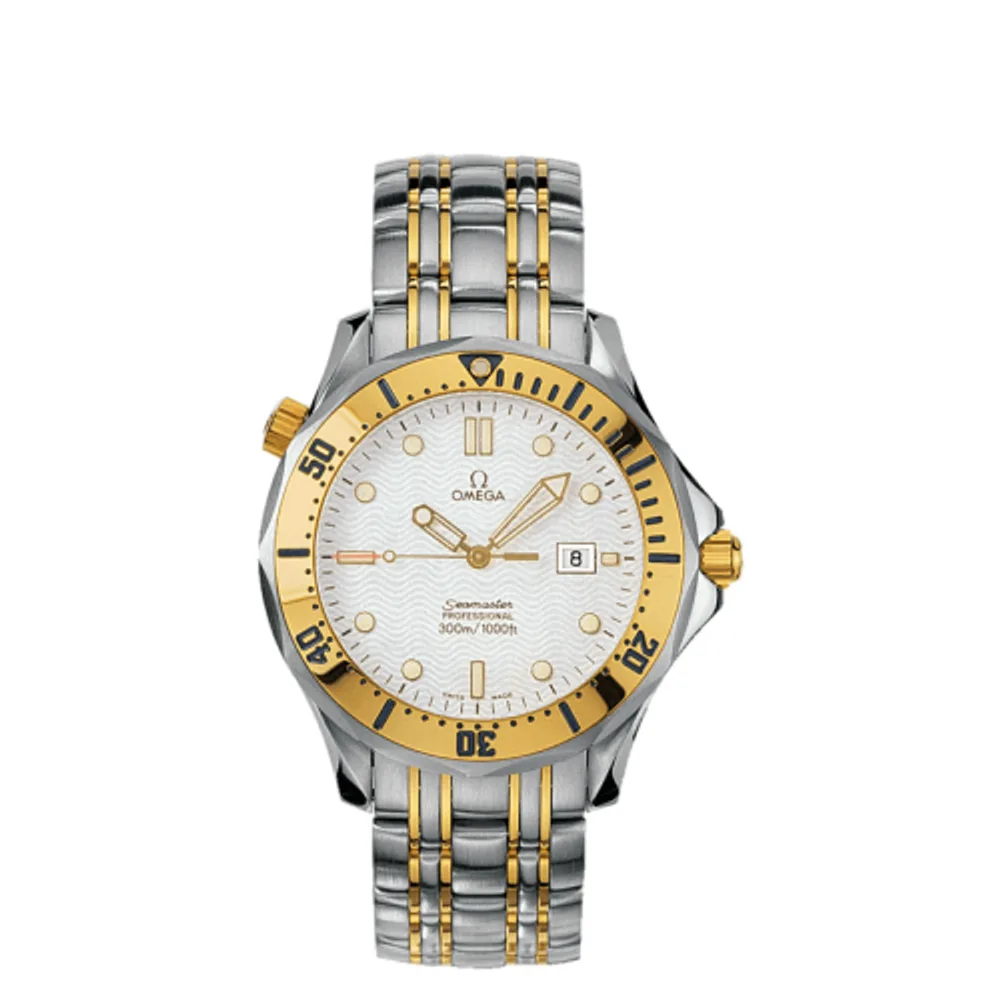 Omega Seamaster Diver 300M Quartz 41 Stainless Steel / Yellow Gold / White / Bracelet
