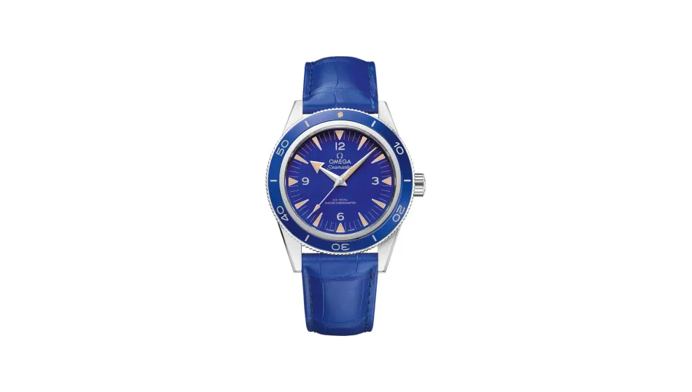 Omega Seamaster 300 41 mm, platinum on leather strap