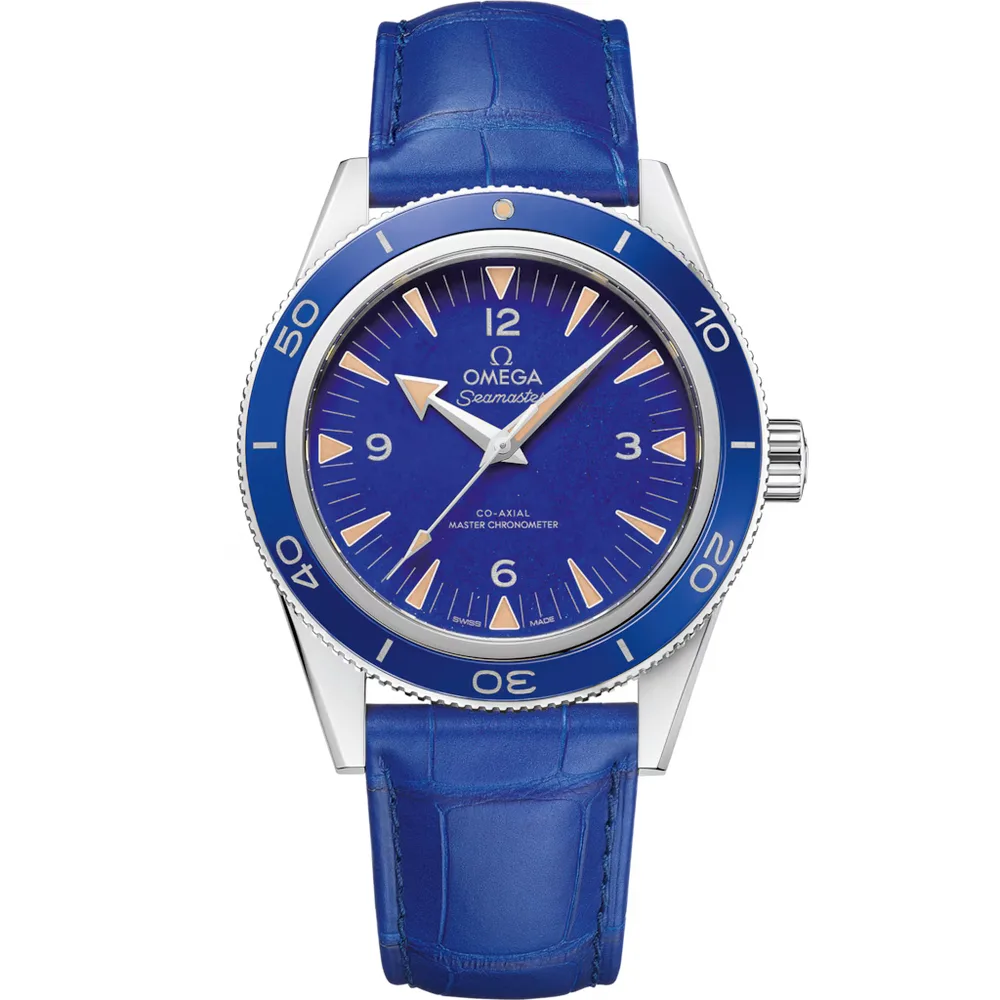 Omega Seamaster 300 41 mm, platinum on leather strap