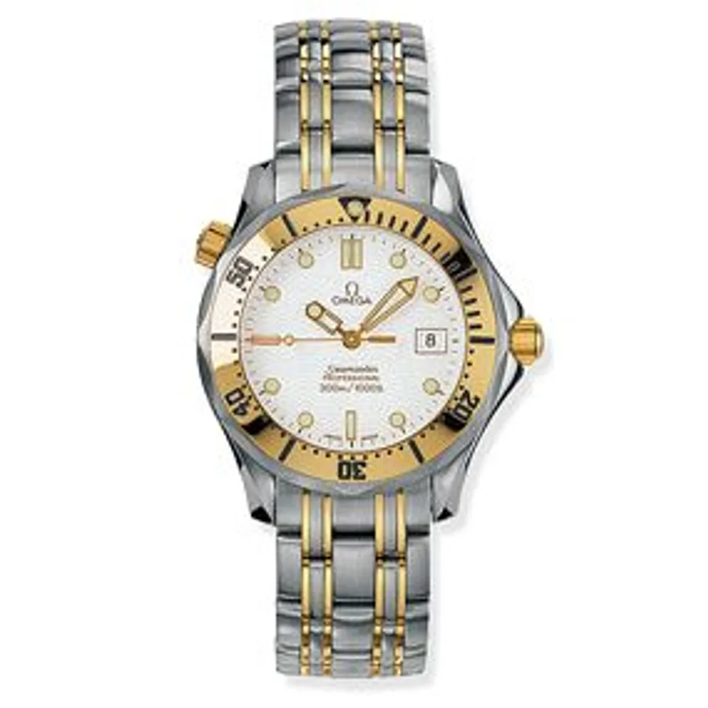 Omega Seamaster Diver 300M Quartz 36.25 Stainless Steel / Yellow Gold / White / Bracelet