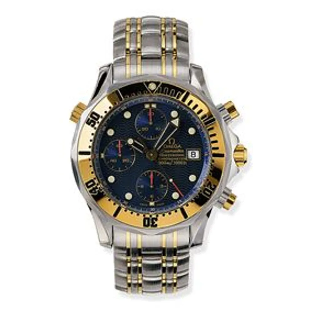 Omega Seamaster Diver 300M Automatic 41.5 Chronograph Stainless Steel / Yellow Gold / Blue / Bracelet