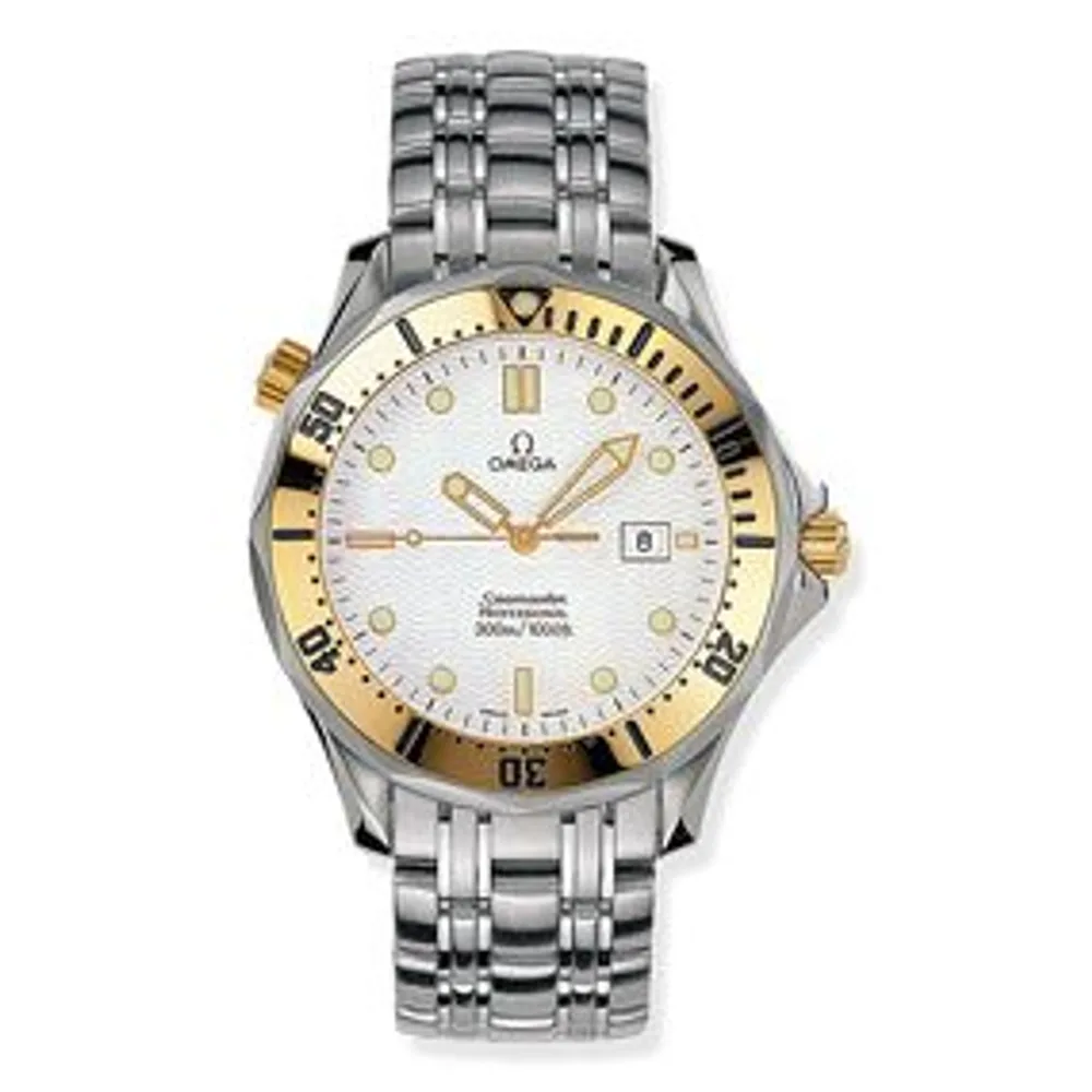 Omega Seamaster Diver 300M Quartz 41 Stainless Steel / Yellow Gold / White / Bracelet