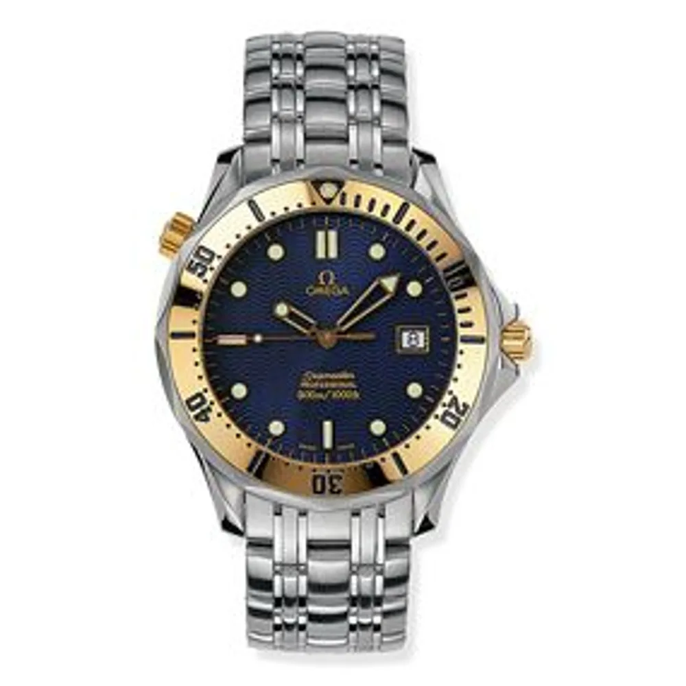 Omega Seamaster Diver 300M Quartz 41 Stainless Steel / Yellow Gold / Blue / Bracelet
