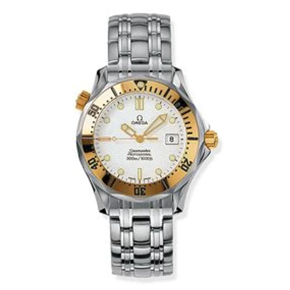 Omega Seamaster Diver 300M Quartz 36.25 Stainless Steel / Yellow Gold / White / Bracelet