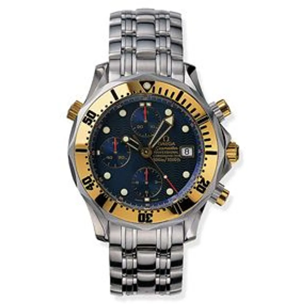 Omega Seamaster Diver 300M Automatic 41.5 Chronograph Stainless Steel / Yellow Gold / Blue / Bracelet