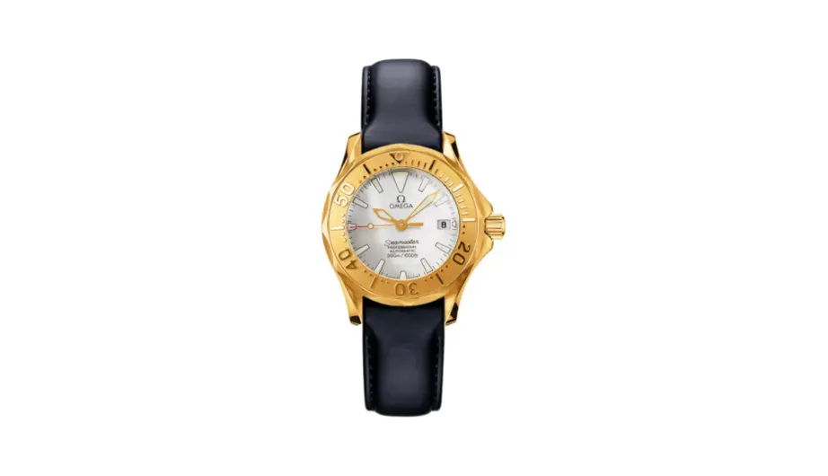 Omega Seamaster Diver 300M Quartz 28 Yellow Gold / White / Rubber