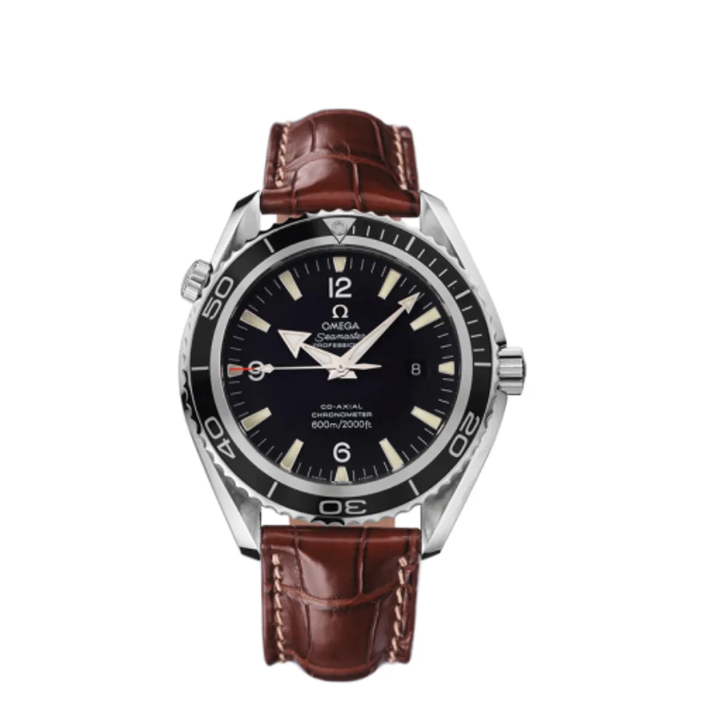 Omega Seamaster Planet Ocean 600M Co-Axial 45.5 Stainless Steel / Black / Alligator