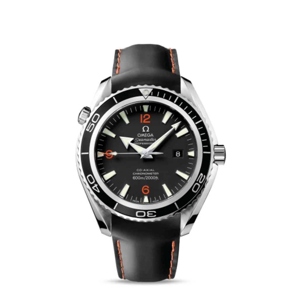 Omega Seamaster Planet Ocean 600M Co-Axial 45.5 Stainless Steel / Orange Numerals / Rubber