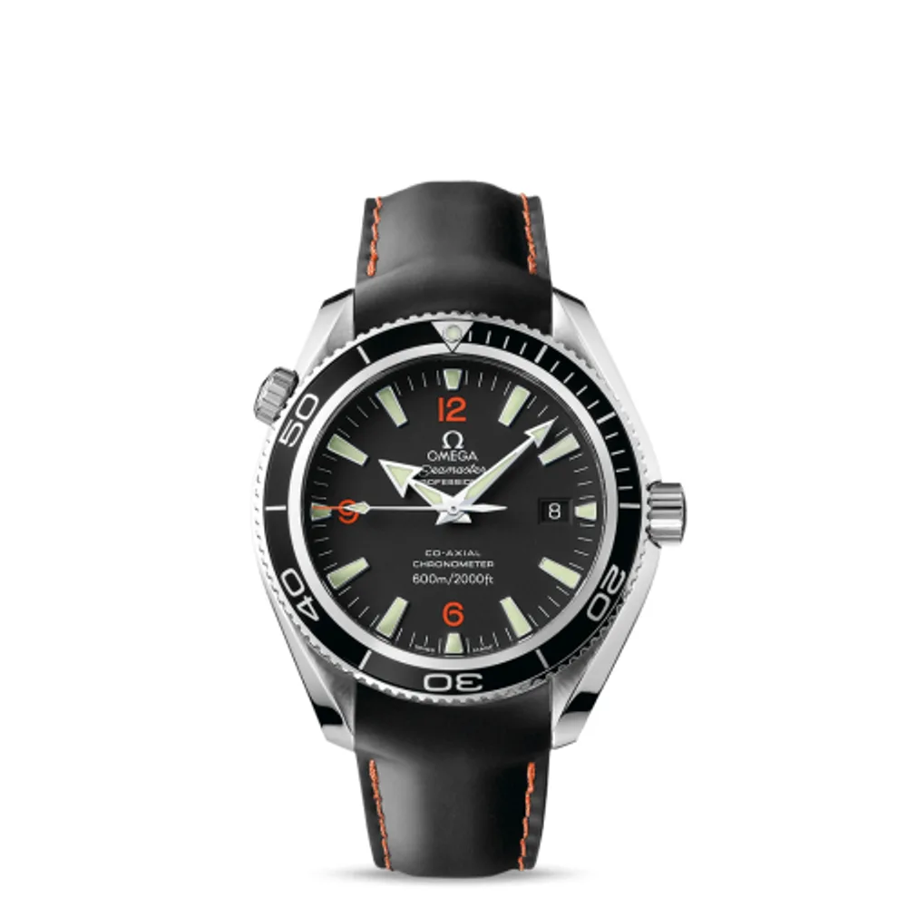 Omega Seamaster Planet Ocean 600M Co-Axial 42 Stainless Steel / Orange Numerals / Rubber