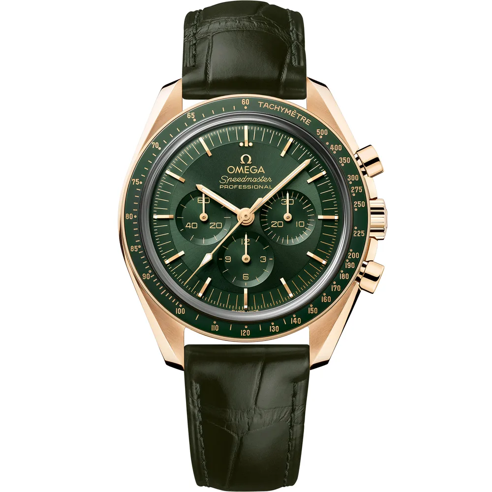 Omega Speedmaster Moonwatch Professional 42 mm, Moonshine™ gold on leather strap
