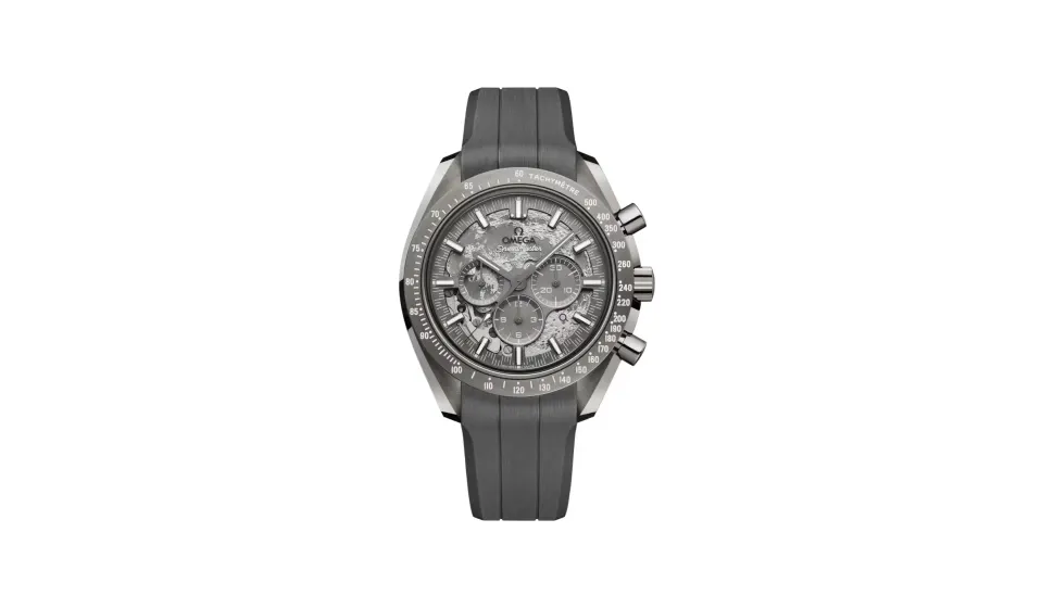 Omega Speedmaster Grey Side of the Moon 44.25 mm, grey ceramic on rubber strap