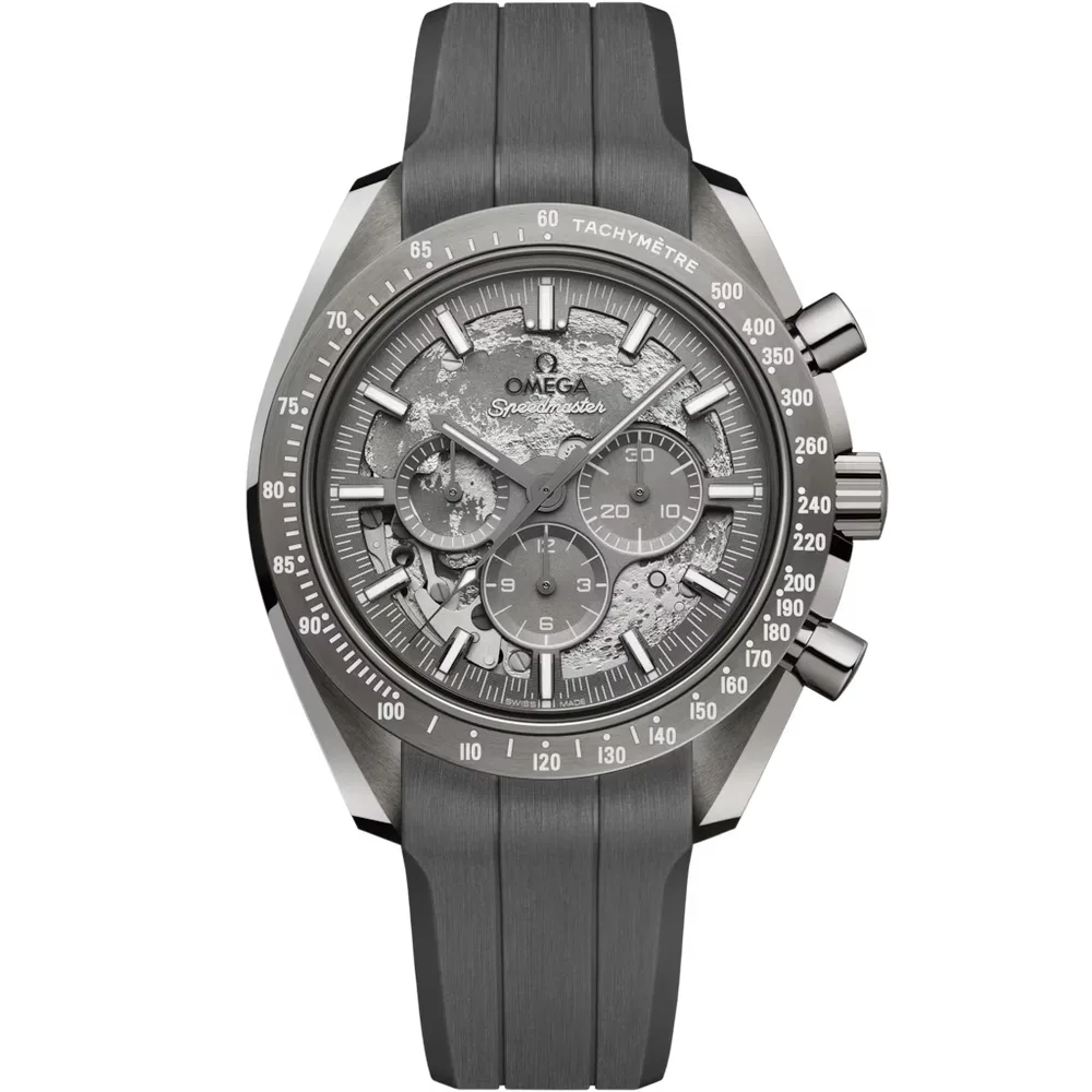 Omega Speedmaster Grey Side of the Moon 44.25 mm, grey ceramic on rubber strap