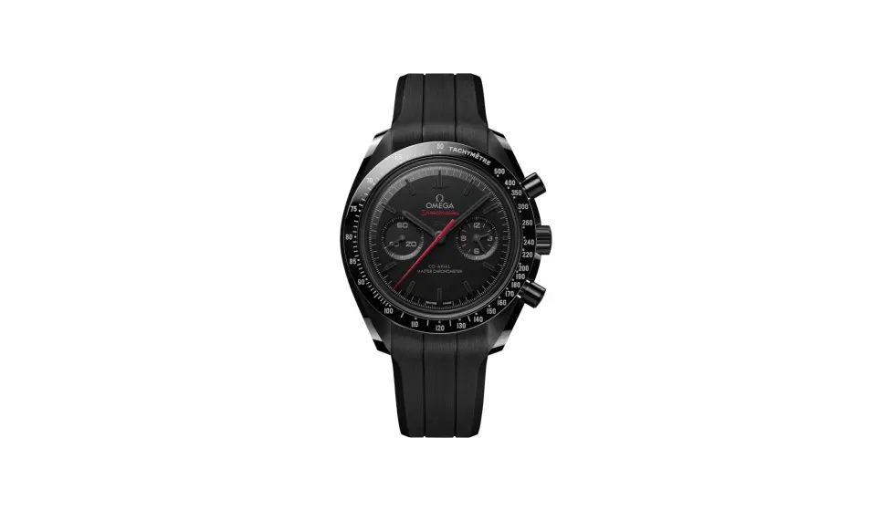 Omega Speedmaster Dark Side of the Moon 44.25 mm, black ceramic on rubber strap