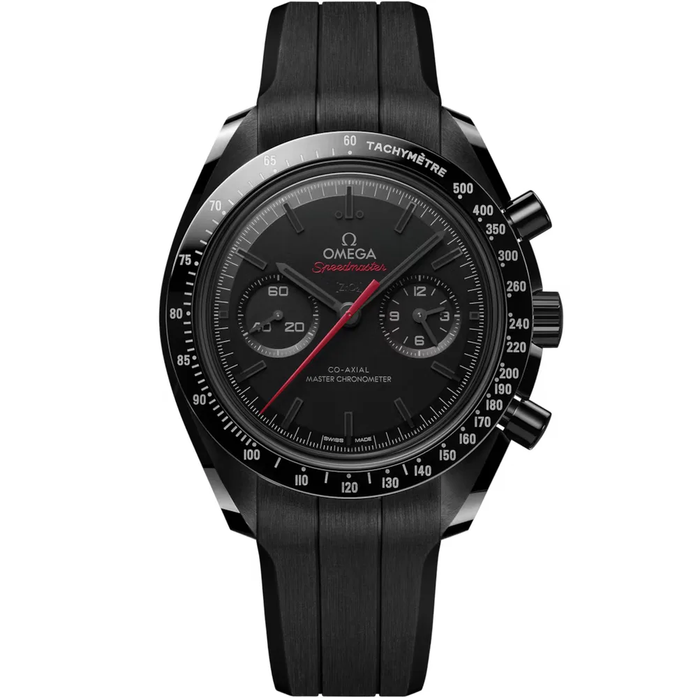 Omega Speedmaster Dark Side of the Moon 44.25 mm, black ceramic on rubber strap