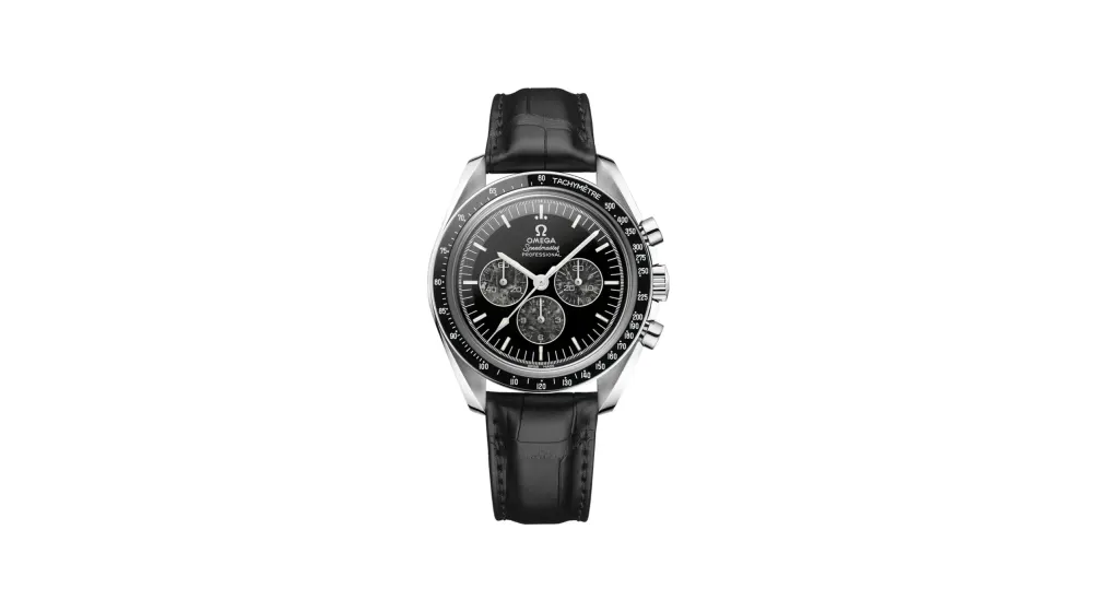Omega Speedmaster Calibre 321 42 mm, platinum on leather strap