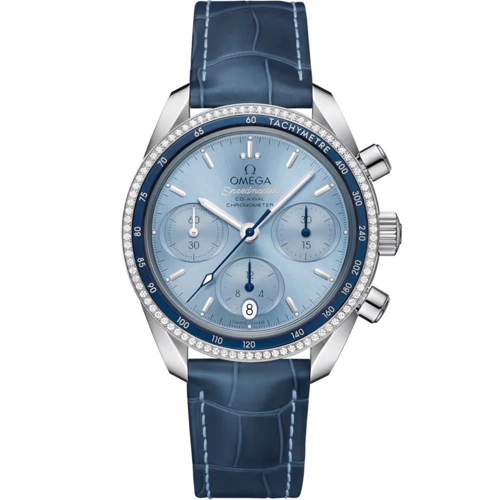 Omega Speedmaster 38 38 mm, steel on leather strap