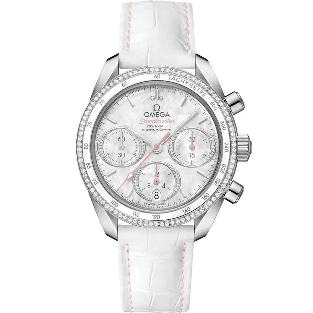 Omega Speedmaster 38 38 mm, steel on leather strap