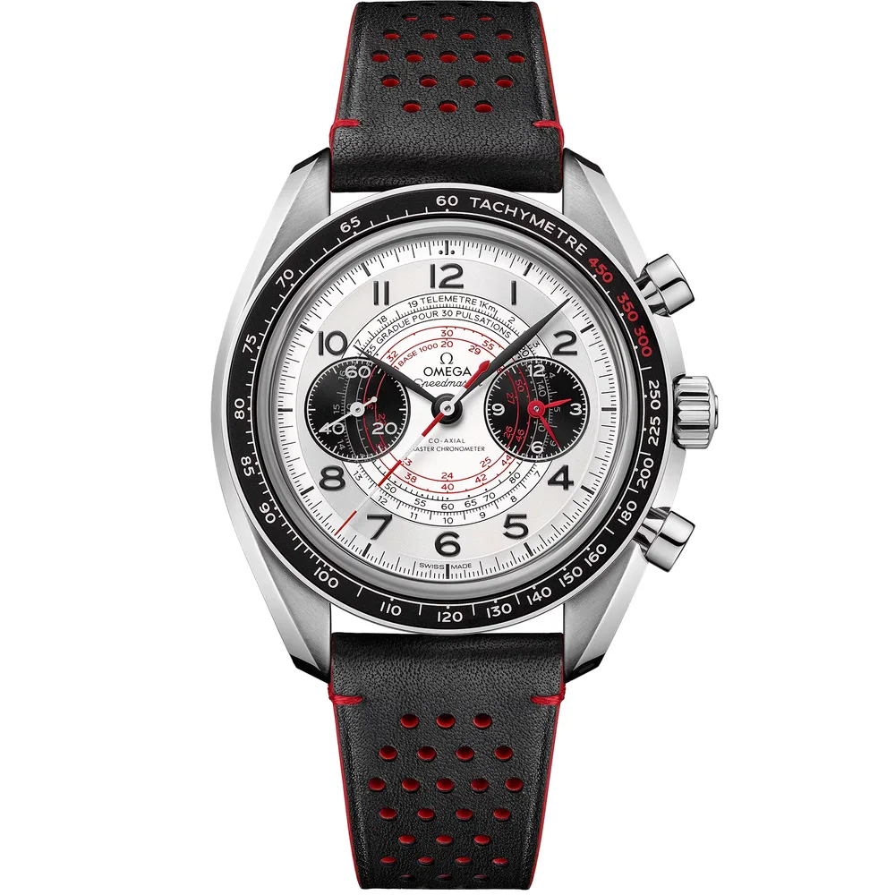 Omega Speedmaster Chronoscope 43 mm, steel on leather strap