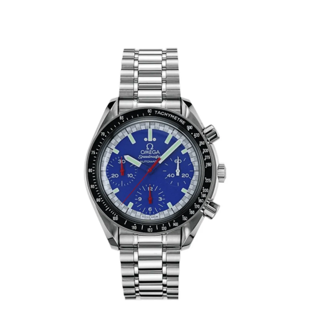 Omega Speedmaster Reduced Stainless Steel / Blue / Bracelet / Schumacher