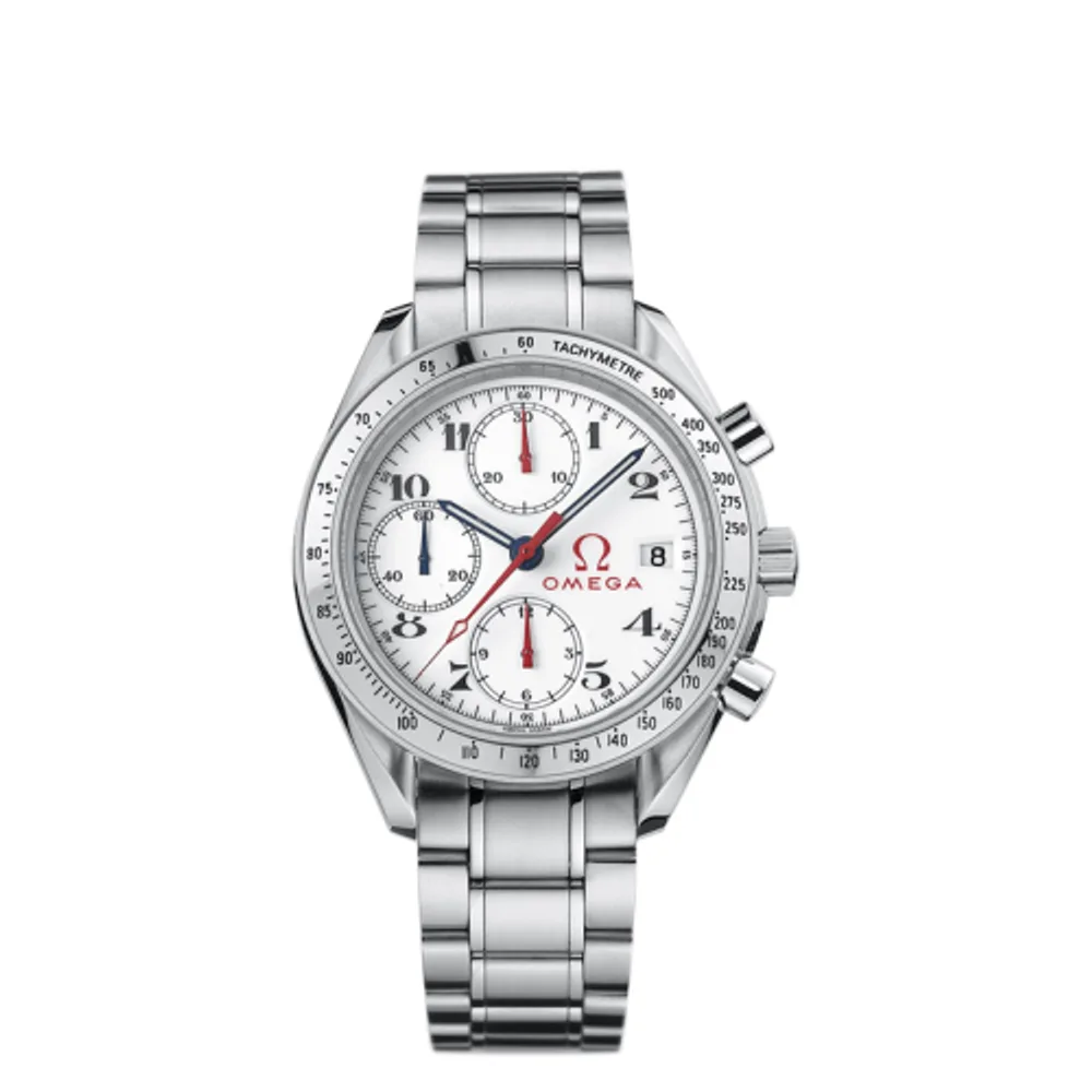 Omega Speedmaster Date 40 Stainless Steel / White / Bracelet / Olympic Los Angeles 1932