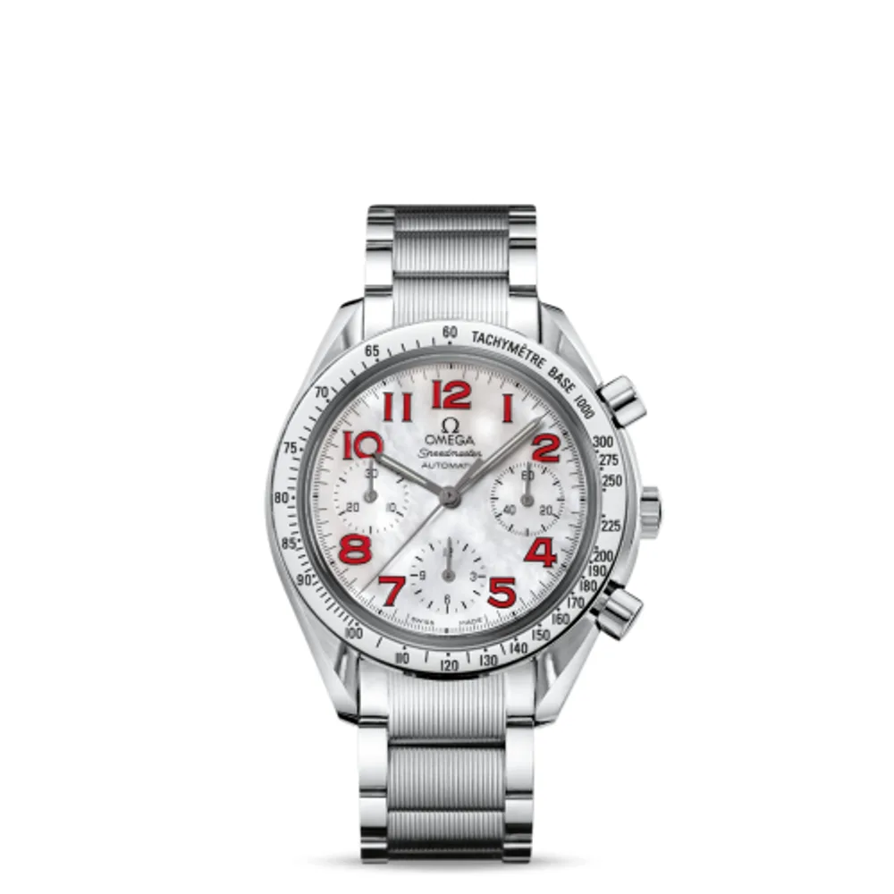 Omega Speedmaster Reduced Ladies Stainless Steel / MOP-Red / Bracelet