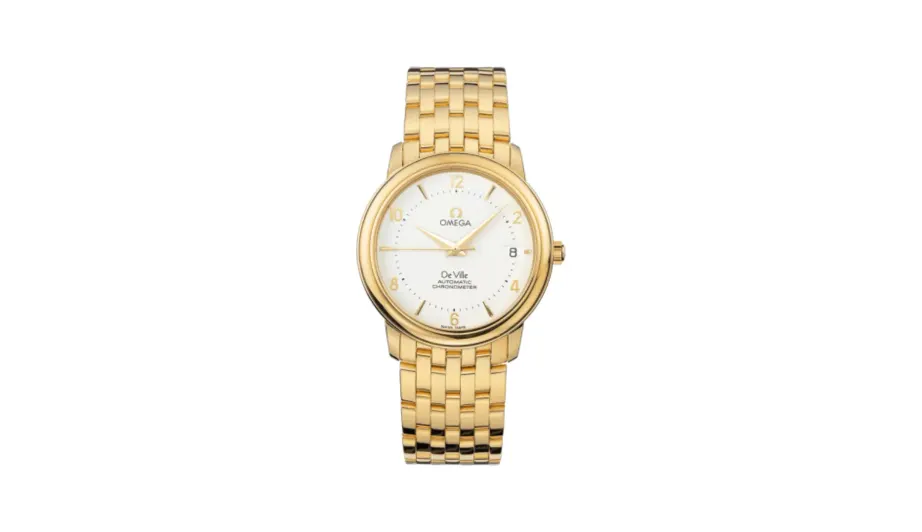 Omega De Ville Prestige Automatic 34.7 Yellow Gold / White / Bracelet