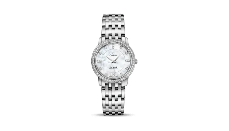 Omega De Ville Prestige Quartz 27.4 Stainless Steel / MOP / Bracelet / Diamond