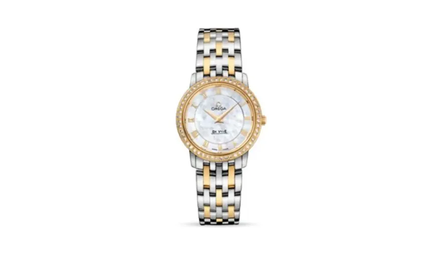 Omega De Ville Prestige Quartz 27 Stainless Steel / Yellow Gold / Diamond / Bracelet