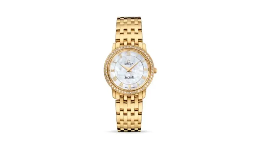 Omega De Ville Prestige Quartz 27 Yellow Gold / Diamond / MOP / Bracelet