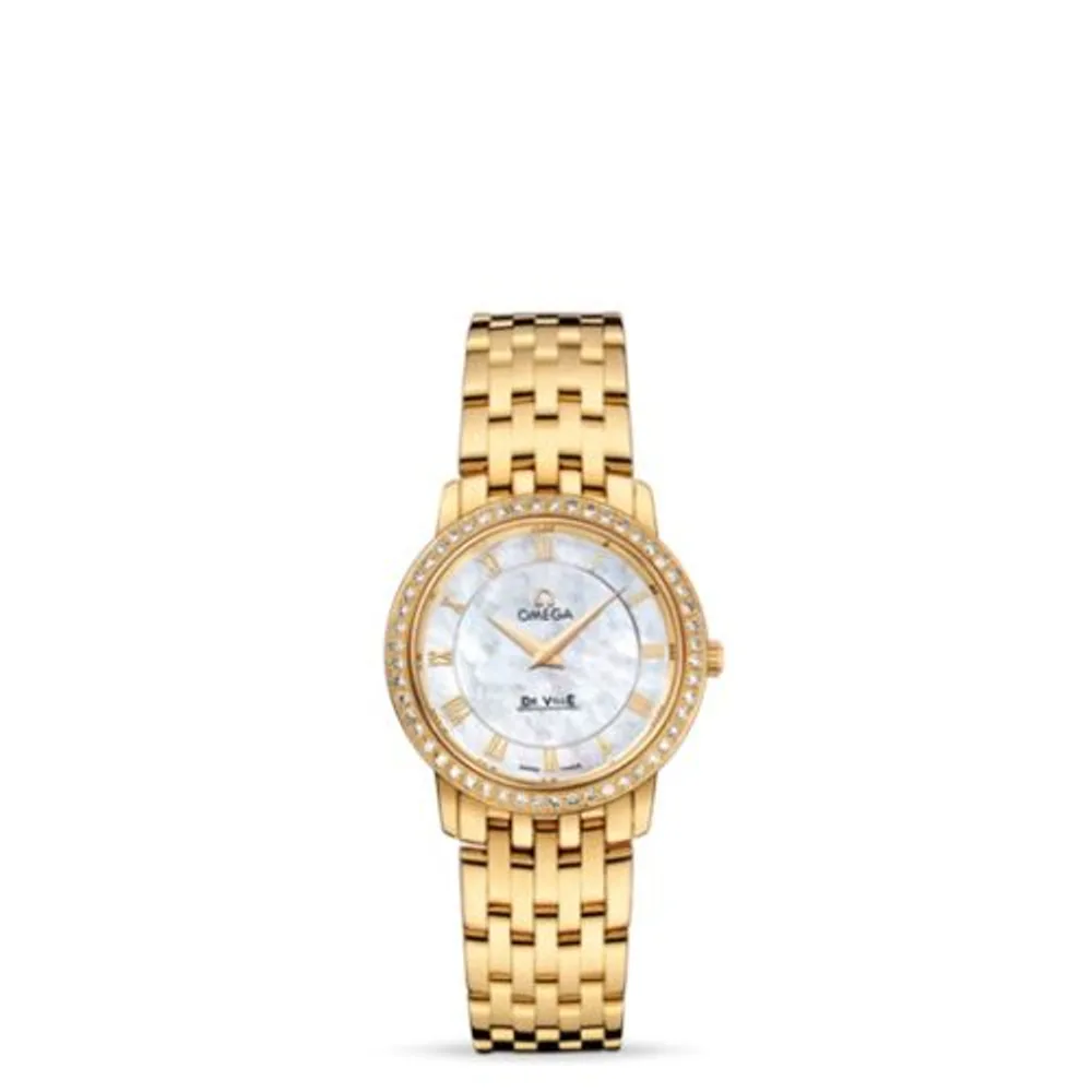 Omega De Ville Prestige Quartz 27 Yellow Gold / Diamond / MOP / Bracelet